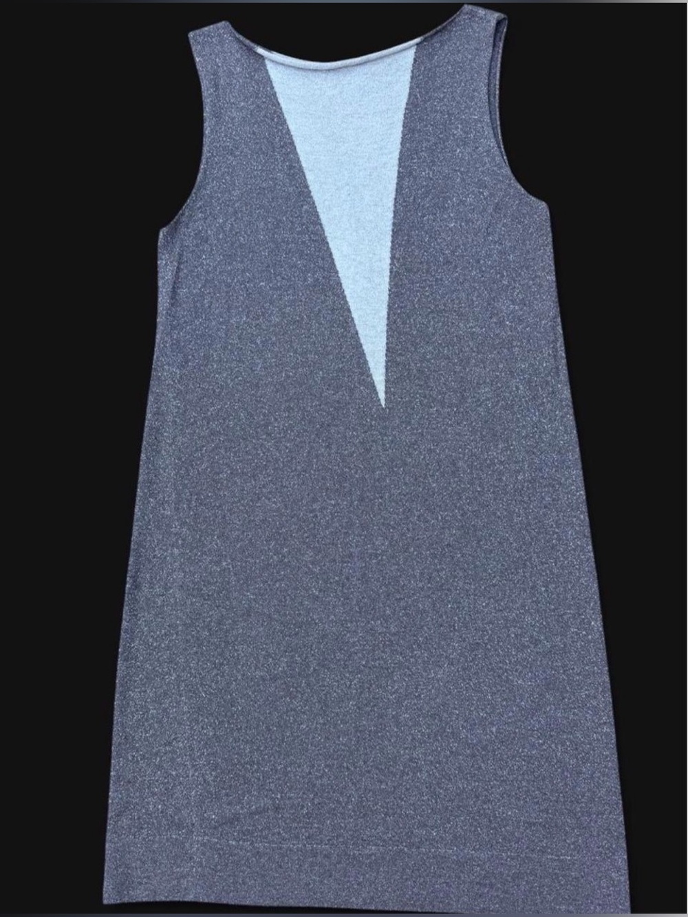 Falconeri Sparkly Gray Knit Slip Dress Italian Designer Quiet Luxury Size Small